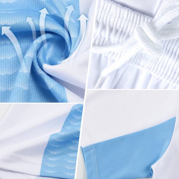 Custom White Black-Light Blue Sublimation Soccer Uniform Jersey - Image 3