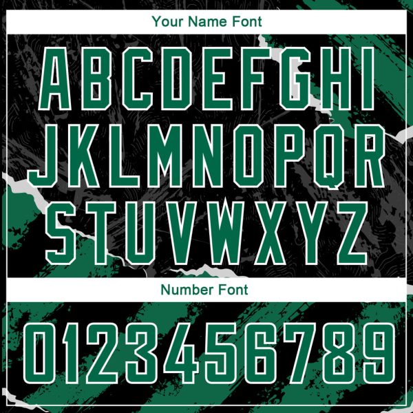 Custom Black Kelly Green-White 3D Pattern Design Torn Paper Style Authentic Basketball Jersey - Image 4