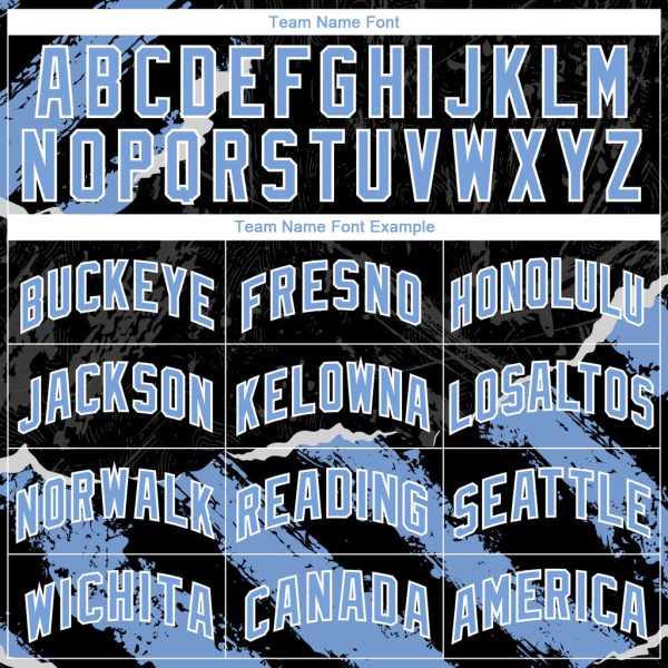 Custom Black Light Blue-White 3D Pattern Design Torn Paper Style Authentic Basketball Jersey - Image 3