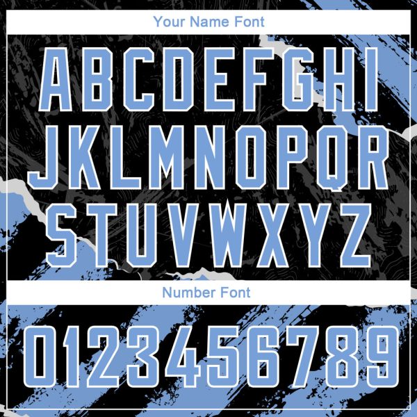 Custom Black Light Blue-White 3D Pattern Design Torn Paper Style Authentic Basketball Jersey - Image 4