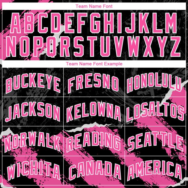 Custom Black Pink-White 3D Pattern Design Torn Paper Style Authentic Basketball Jersey - Image 3