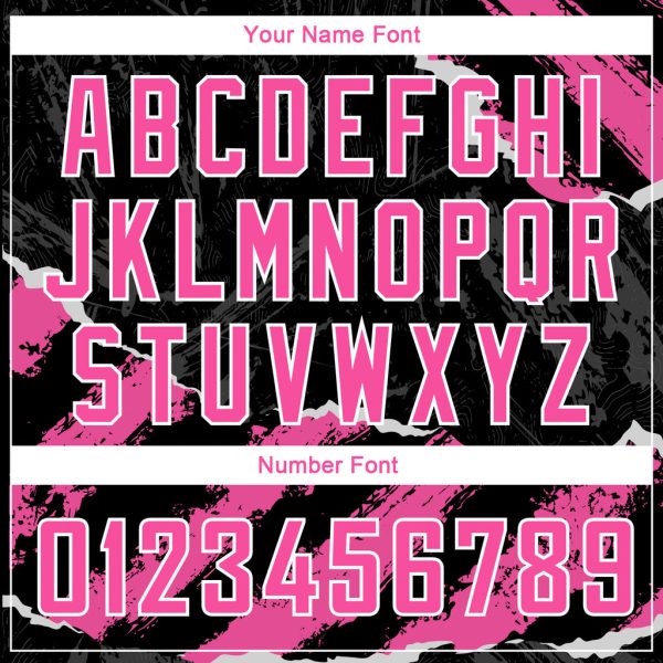 Custom Black Pink-White 3D Pattern Design Torn Paper Style Authentic Basketball Jersey - Image 4