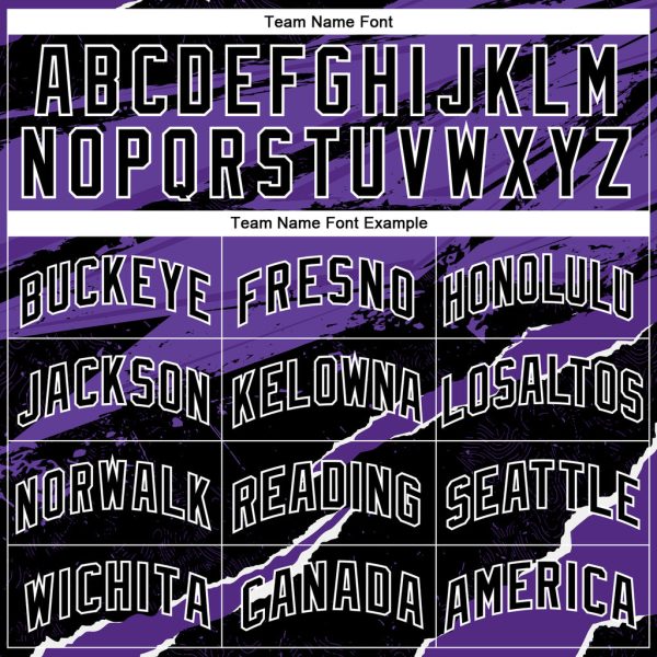 Custom Black Purple-White 3D Pattern Design Torn Paper Style Authentic Basketball Jersey - Image 3