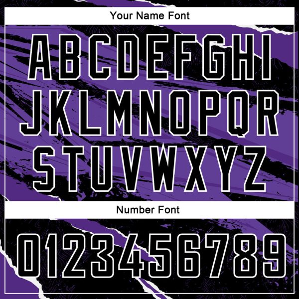 Custom Black Purple-White 3D Pattern Design Torn Paper Style Authentic Basketball Jersey - Image 4