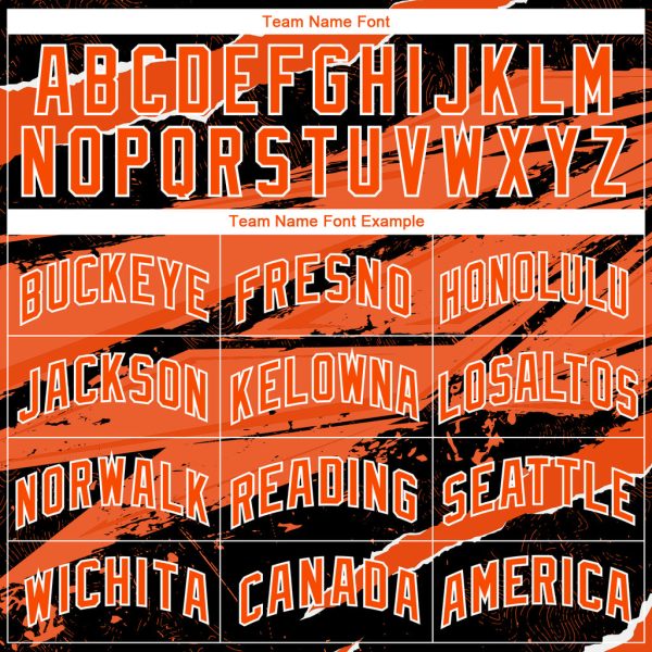 Custom Black Orange-White 3D Pattern Design Torn Paper Style Authentic Basketball Jersey - Image 3