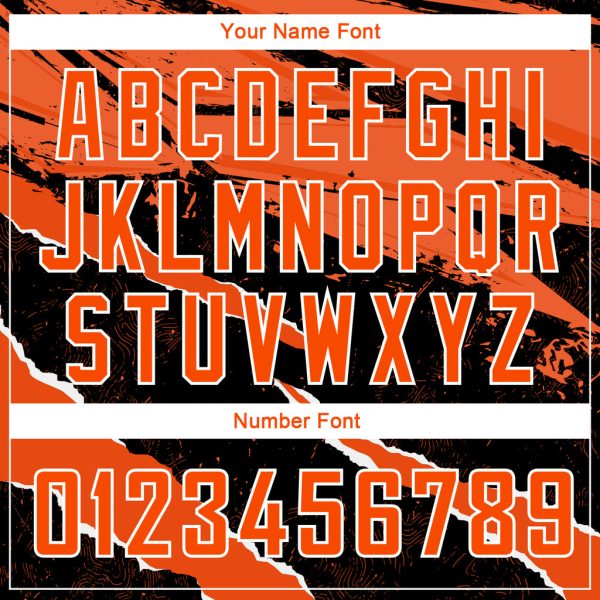 Custom Black Orange-White 3D Pattern Design Torn Paper Style Authentic Basketball Jersey - Image 4