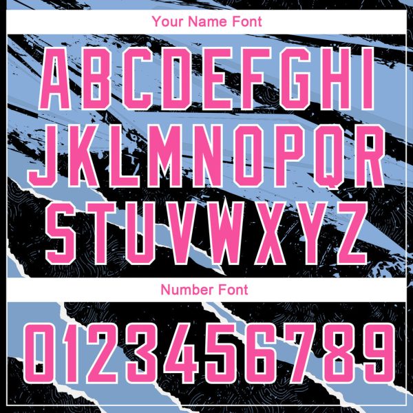Custom Black Pink-Light Blue 3D Pattern Design Torn Paper Style Authentic Basketball Jersey - Image 4