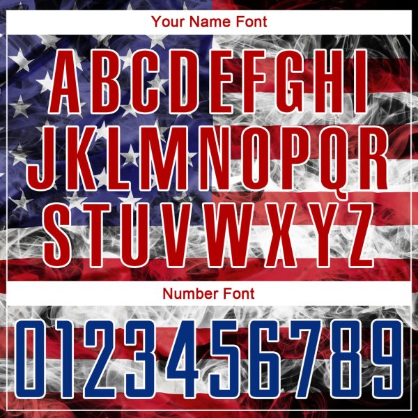 Custom White Royal-Red American Flag Fashion Round Neck Sublimation Basketball Suit Jersey - Image 4