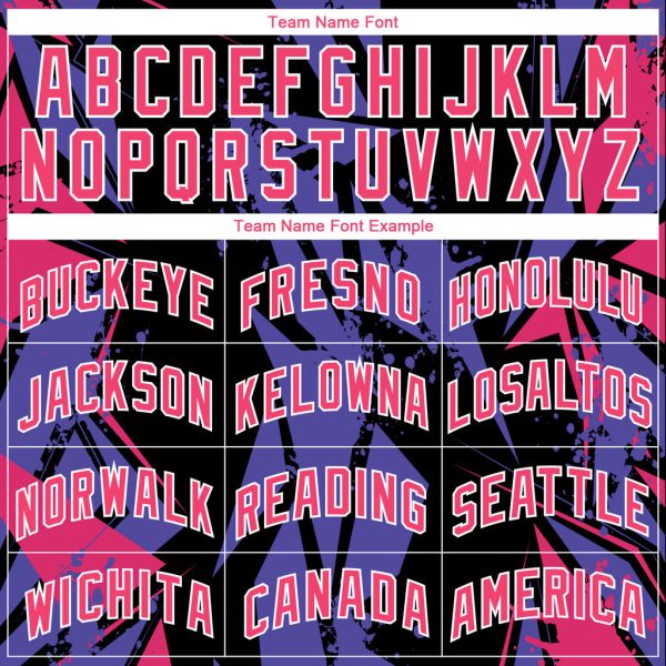 Custom Black Pink-Purple 3D Pattern Design Geometric Shapes Authentic Basketball Jersey - Image 3