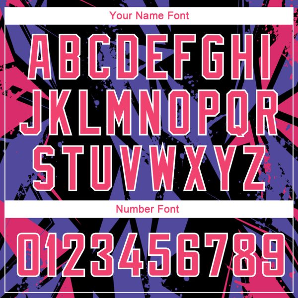 Custom Black Pink-Purple 3D Pattern Design Geometric Shapes Authentic Basketball Jersey - Image 4