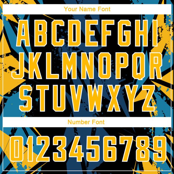 Custom Black Gold-Blue 3D Pattern Design Geometric Shapes Authentic Basketball Jersey - Image 4