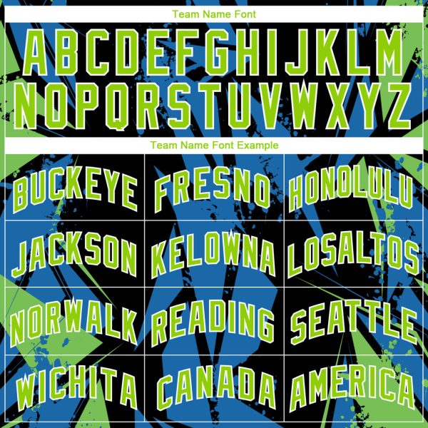 Custom Black Neon Green-Blue 3D Pattern Design Geometric Shapes Authentic Basketball Jersey - Image 3