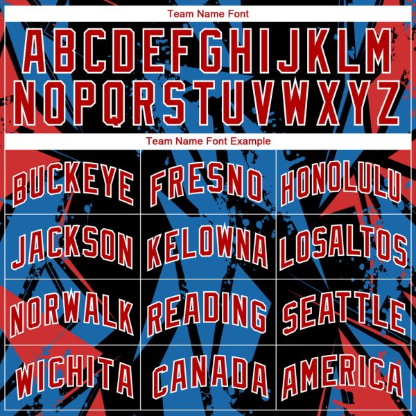 Custom Black Red-Blue 3D Pattern Design Geometric Shapes Authentic Basketball Jersey - Image 3