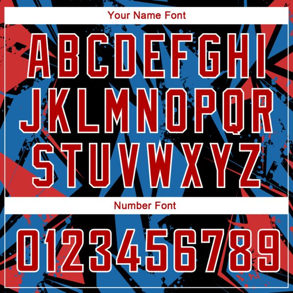 Custom Black Red-Blue 3D Pattern Design Geometric Shapes Authentic Basketball Jersey - Image 4
