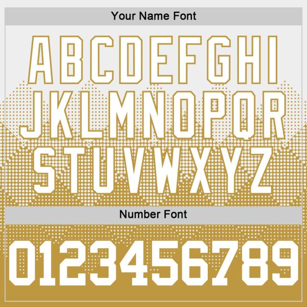 Custom White Old Gold Gradient Square Shapes Round Neck Sublimation Basketball Suit Jersey - Image 5