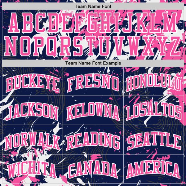 Custom Navy Pink-White Fluid Art Round Neck Sublimation Basketball Suit Jersey - Image 4