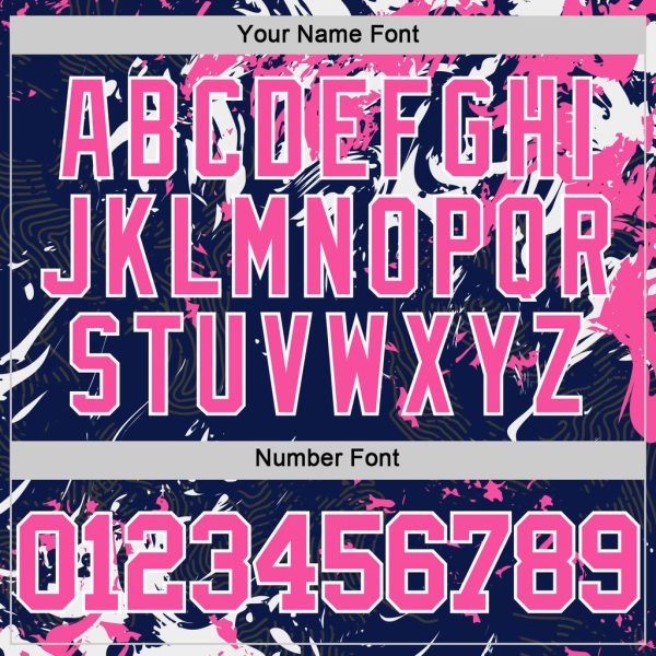 Custom Navy Pink-White Fluid Art Round Neck Sublimation Basketball Suit Jersey - Image 5