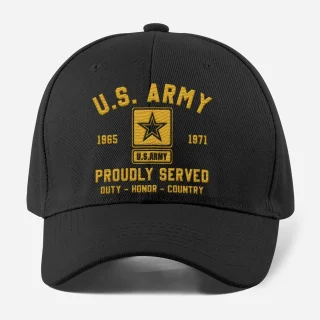 Customized Proudly Served Duty Embroidered Baseball Cap Unisex - Brown