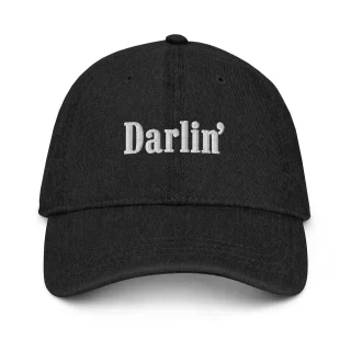 Darlin' Embroidered Denim Hat Unisex - Black