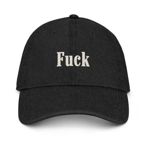 Fck Embroidered Denim Hat, Vacation Denim Hat Unisex's - Light blue