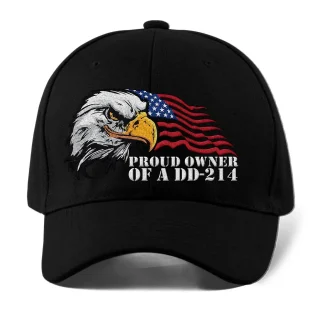 Proud Owner Of a DD-214 Embroidered Baseball Cap Unisex's - Black