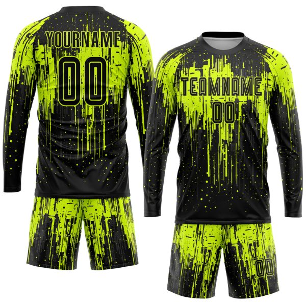 Custom Neon Green Black Sublimation Soccer Uniform Jersey - Image 4