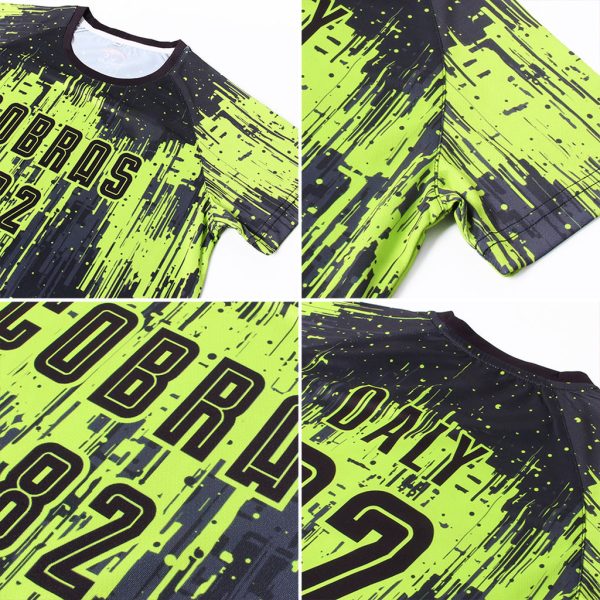 Custom Neon Green Black Sublimation Soccer Uniform Jersey - Image 8