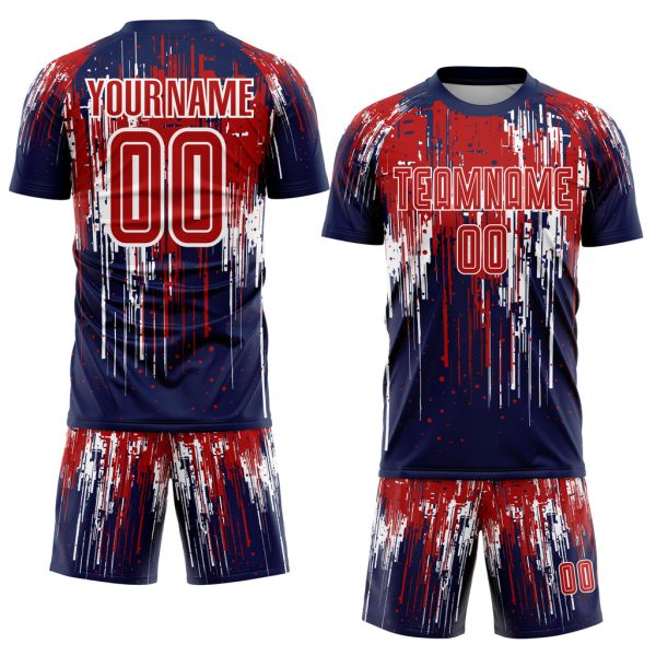 Custom Red Royal-White Sublimation Soccer Uniform Jersey - Image 2
