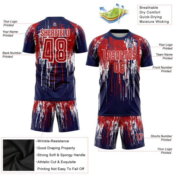 Custom Red Royal-White Sublimation Soccer Uniform Jersey - Image 3