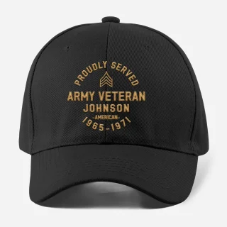Veteran Proudly Served Embroidered Baseball Cap Unisex - Brown