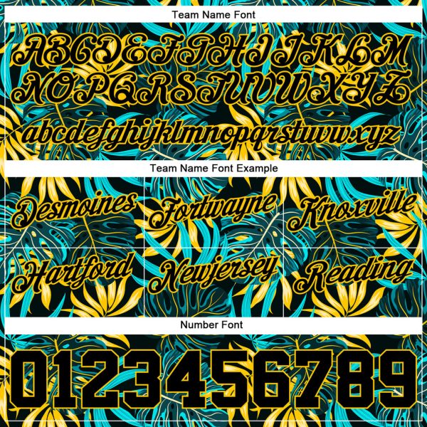 Custom Black Black-Gold 3D Pattern Design Tropical Palm Leaves Authentic Basketball Shorts - Image 3