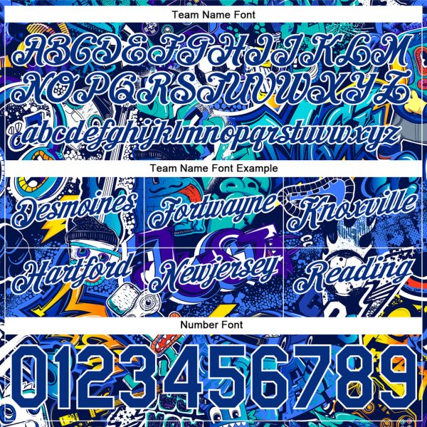 Custom Graffiti Pattern Royal-White 3D Authentic Basketball Shorts - Image 4